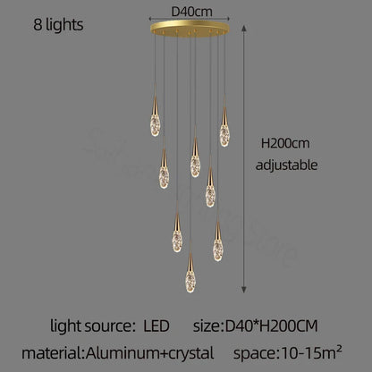 DecorBites™ Diamond Crystal Chandelier - Gold Interior Designer Living Room Lamp