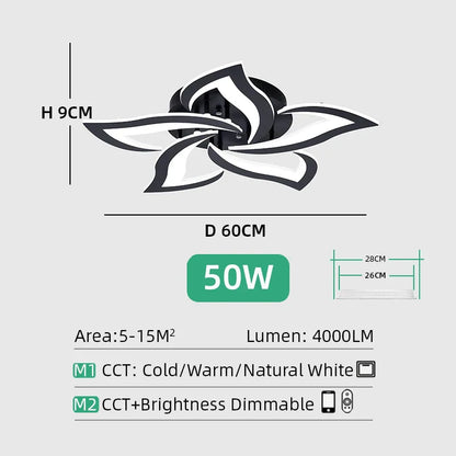 DecorBites™ LED Ceiling Light Chandelier Remote Control Dimmable Art Decor for Living Room Home Bedroom