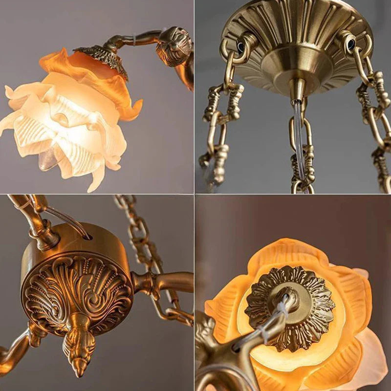 DecorBites™ Brass Angel Chandelier: Luxury Burnishing Pendant Lights for Living Room