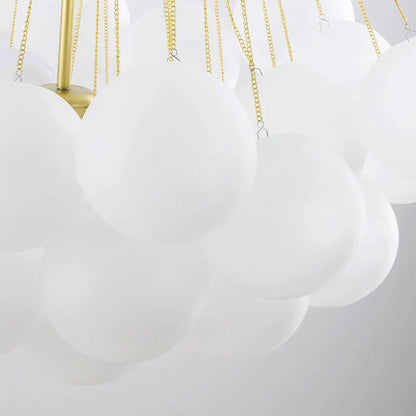 DecorBites™ Frosted Glass Ball LED Chandelier in Gold/Black for Dining Room & Bedroom