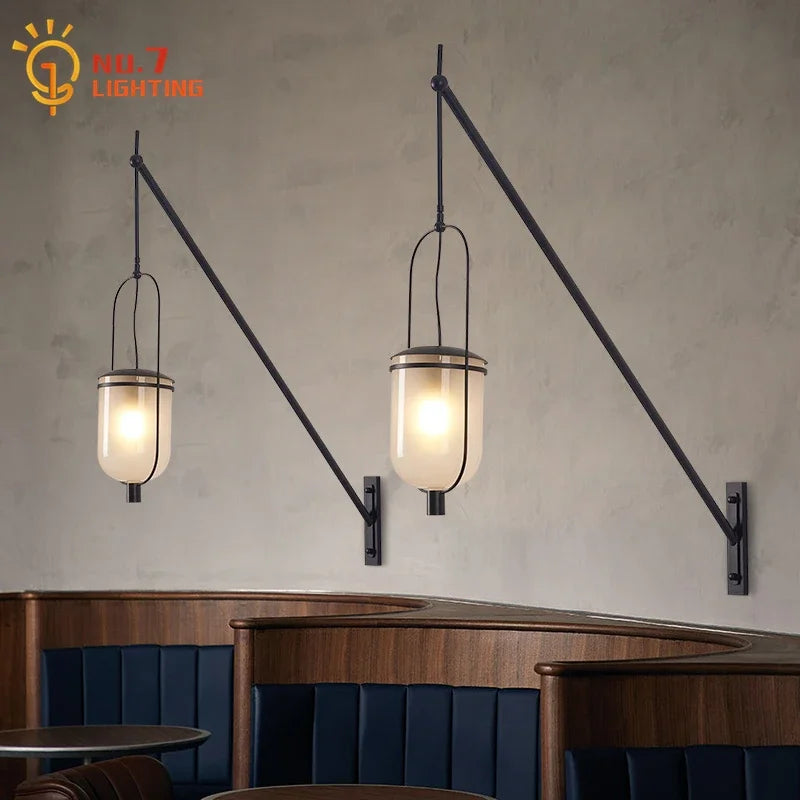 Lámpara de pared LED de brazo oscilante DecorBites™ de estilo industrial retro para decoración de restaurantes y lofts