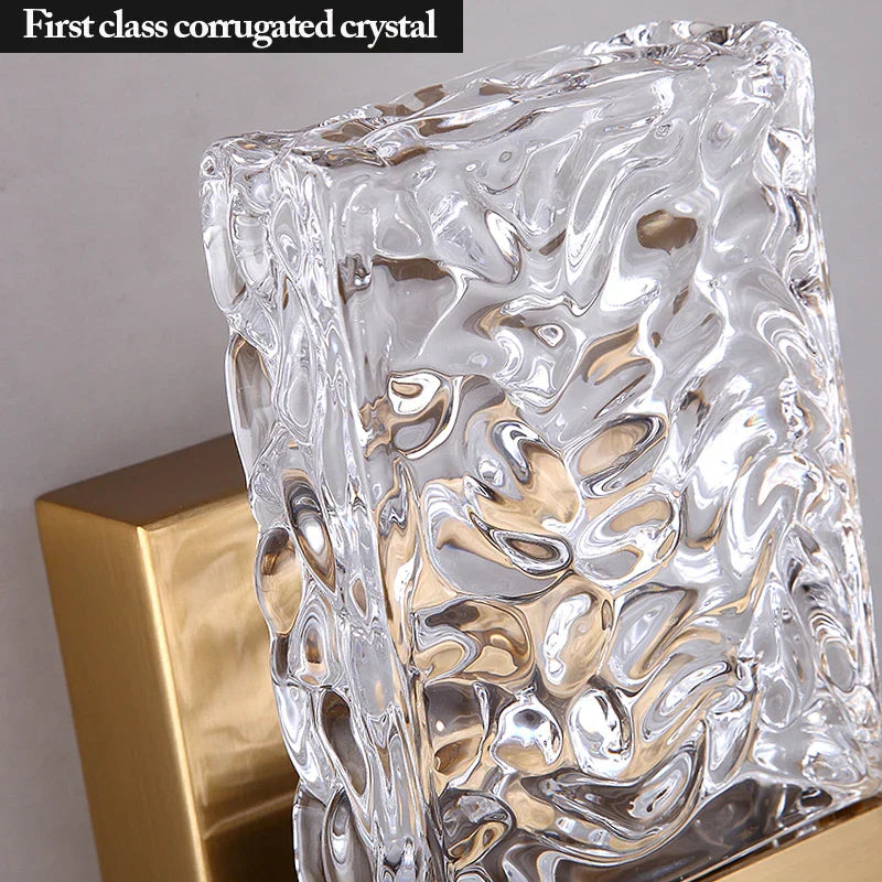 DecorBites™ Crystal LED Wall Sconces | Modern Corrugated Design for Living Room, Bedroom, Aisle