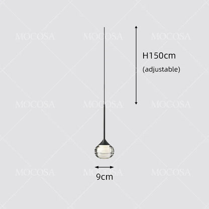 Black Water Drop Acrylic LED Pendant Light