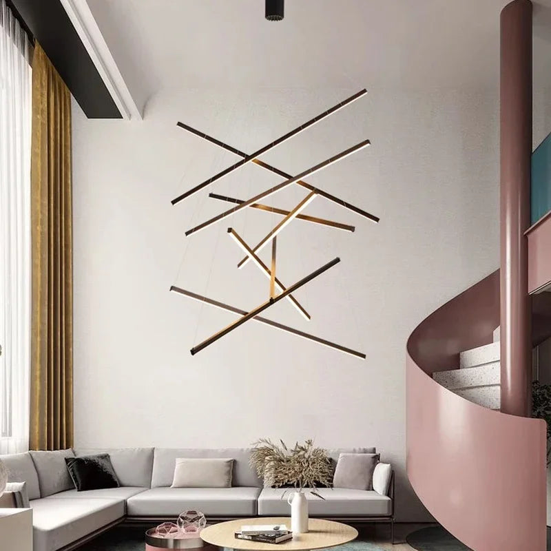 Modern Black Multi-Light LED Pendant Chandelier