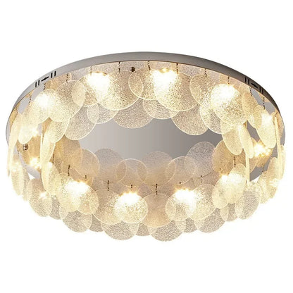 DecorBites™ Glass Chandelier LED Ceiling Lamp | Modern Metal Art | Indoor Living Room Kitchen Decoration