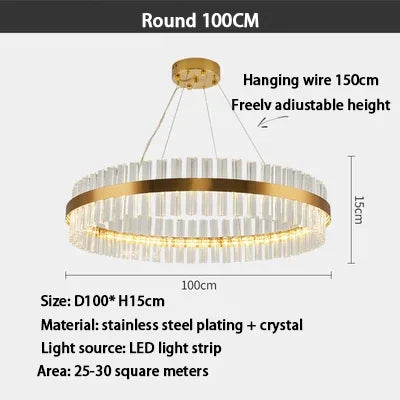 DecorBites™ Crystal Ring Chandelier LED Pendant Light Fixture
