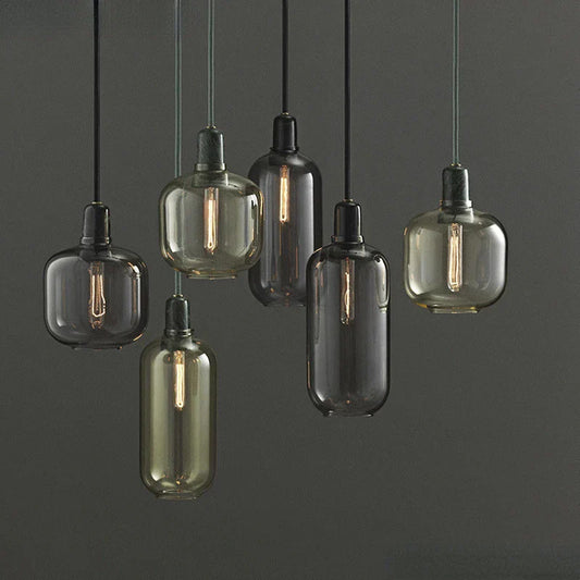 DecorBites™ Industrial Stained Glass Pendant Lamp LED Hanging Lights for Dining & Living Room