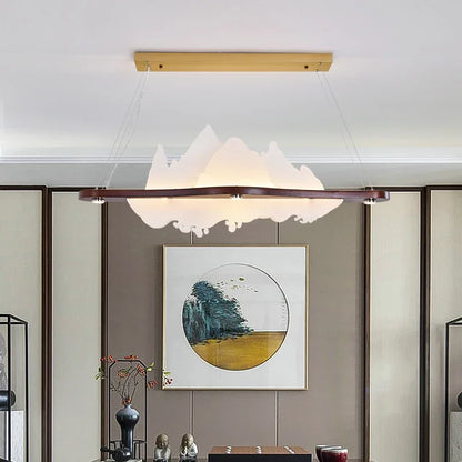 DecorBites™ Chinese Style Wood Art Chandelier for Modern Zen Atmosphere