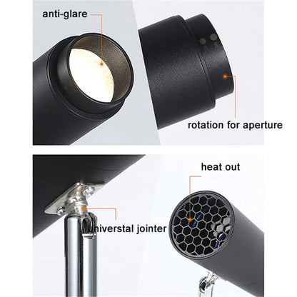 أضواء مسار LED بتركيز قابل للتعديل من DecorBites™ للمساحات التجارية