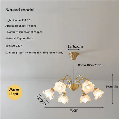 DecorBites™ Elegant Flower Chandelier - Modern Retro Medieval Style for Living Room Dining Bedroom