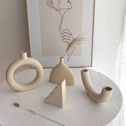 DecorBites™ Ceramic Art Vase: Modern, Simple, & Elegant Home Décor Ornaments for Living Room & Bedroom