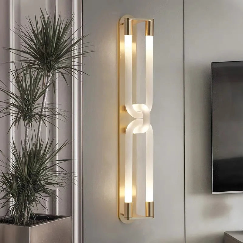 DecorBites™ LED Tube Wall Sconce Gold Black White Metal Acrylic Light Fixture