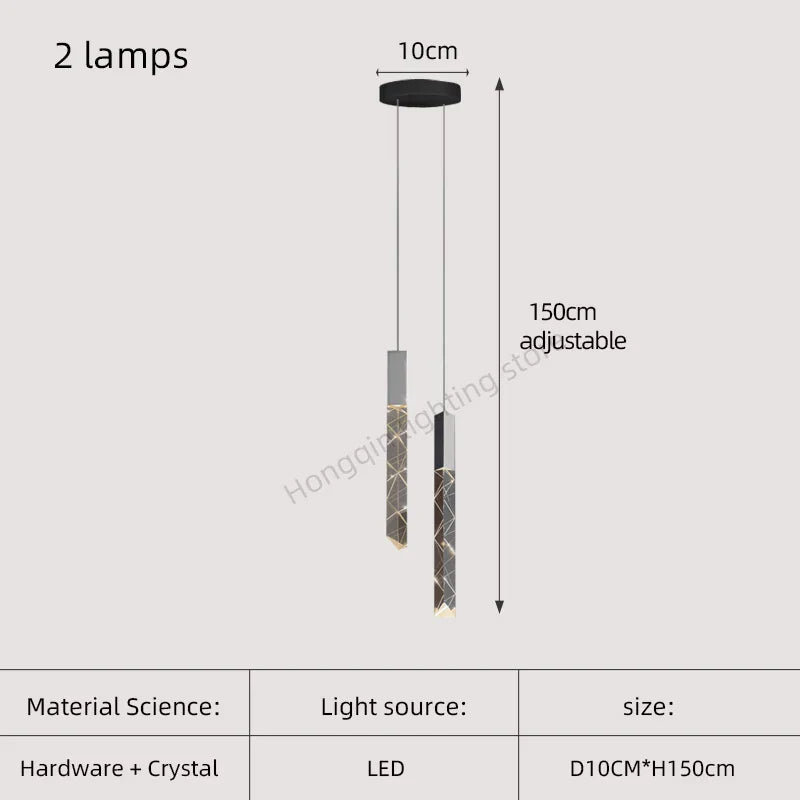 DecorBites™ Gold Crystal Stairs Chandelier Luxe LED Pendant Light Luxury Indoor Lighting