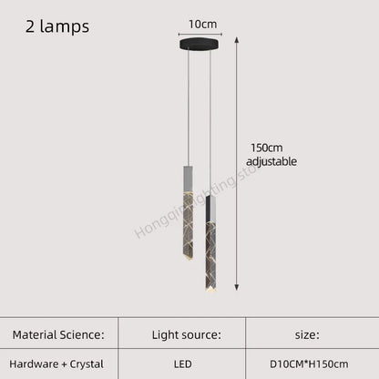 DecorBites™ Gold Crystal Stairs Chandelier Luxe LED Pendant Light Luxury Indoor Lighting