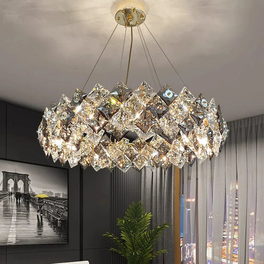 DecorBites™ Crystal Chandelier | Luxury Living Room Dining Light | Modern Ceiling Lamp