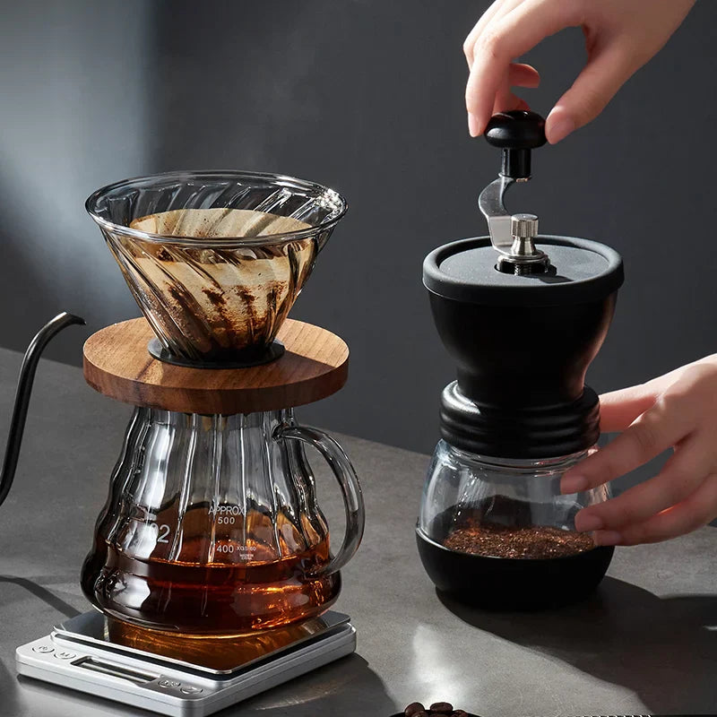 Decorbites™ Cafetera de Vidrio: Tetera Artesanal para Compartir, Taza con Filtro y Tetera