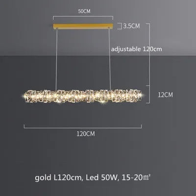 Lámparas colgantes LED de cristal DecorBites™ | Lámpara colgante de anillo regulable | Accesorios de decoración modernos y de lujo