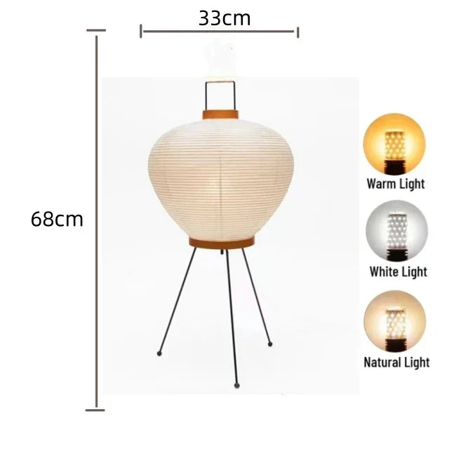 DecorBites™ Japanese Rice Paper LED Floor Lamp Retro Standing Light