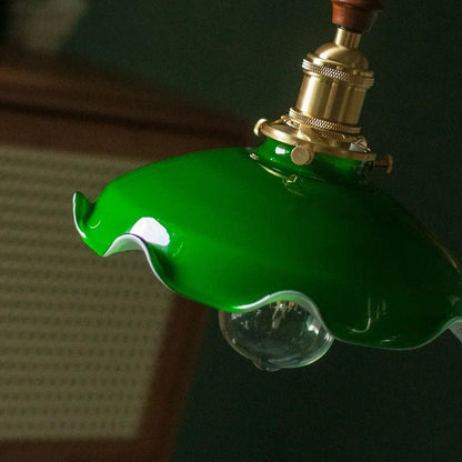 DecorBites™ Green Glass LED Pendant Lamp for Living & Dining Room Decor