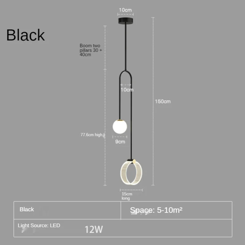 DecorBites™ Gold Luxury LED Pendant Light for Living Room, Bedroom, and Restaurant