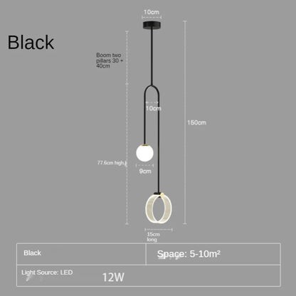 DecorBites™ Gold Luxury LED Pendant Light for Living Room, Bedroom, and Restaurant