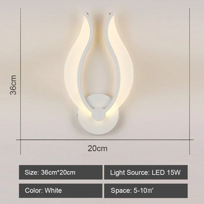 DecorBites™ LED Wall Sconce Light Acrylic Lamp for Bedroom Corridor Chandelier Style