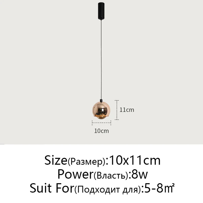 Lámpara colgante DecorBites™ con acabado dorado metálico para mesilla de noche e isla de cocina - Lámpara LED minimalista