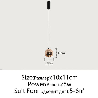 Lámpara colgante DecorBites™ con acabado dorado metálico para mesilla de noche e isla de cocina - Lámpara LED minimalista