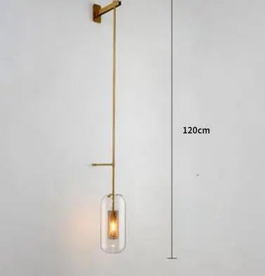 Lámpara de pared de vidrio dorado Decorbites™: Aplique industrial E14 post-moderno para la decoración del hogar