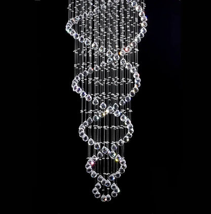 DecorBites™ Crystal Staircase Chandelier: Luxury LED Lighting for Hotel Villa Bedroom Ceiling Lamp