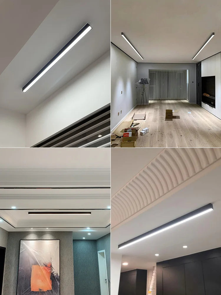 White LED Ceiling Light L150cm Dimmable Remote