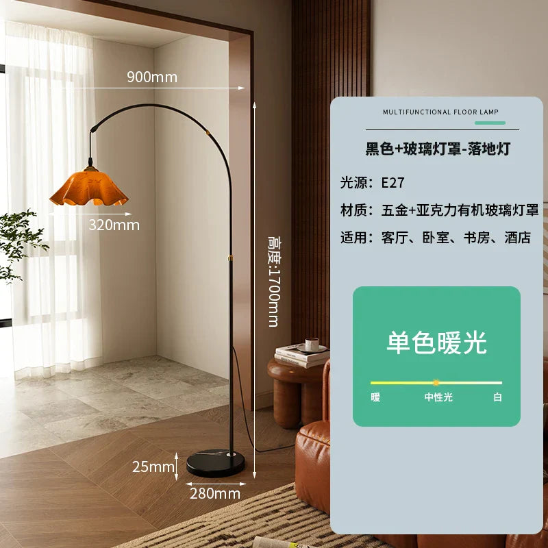 Lámpara de pie DecorBites™ 3 en 1 para sala de estar con estante de almacenamiento