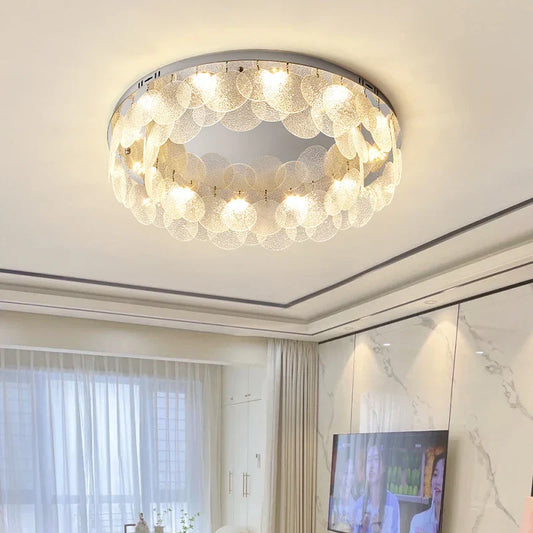 DecorBites™ LED Ceiling Light Stainless Steel Glass Parlor Bedroom Fixture