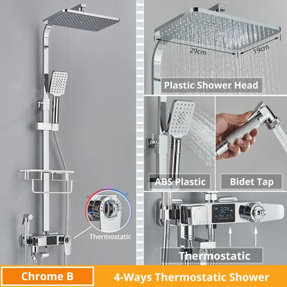 DecorBites™ Digital Display Shower Faucet Set with Rain Shower Head