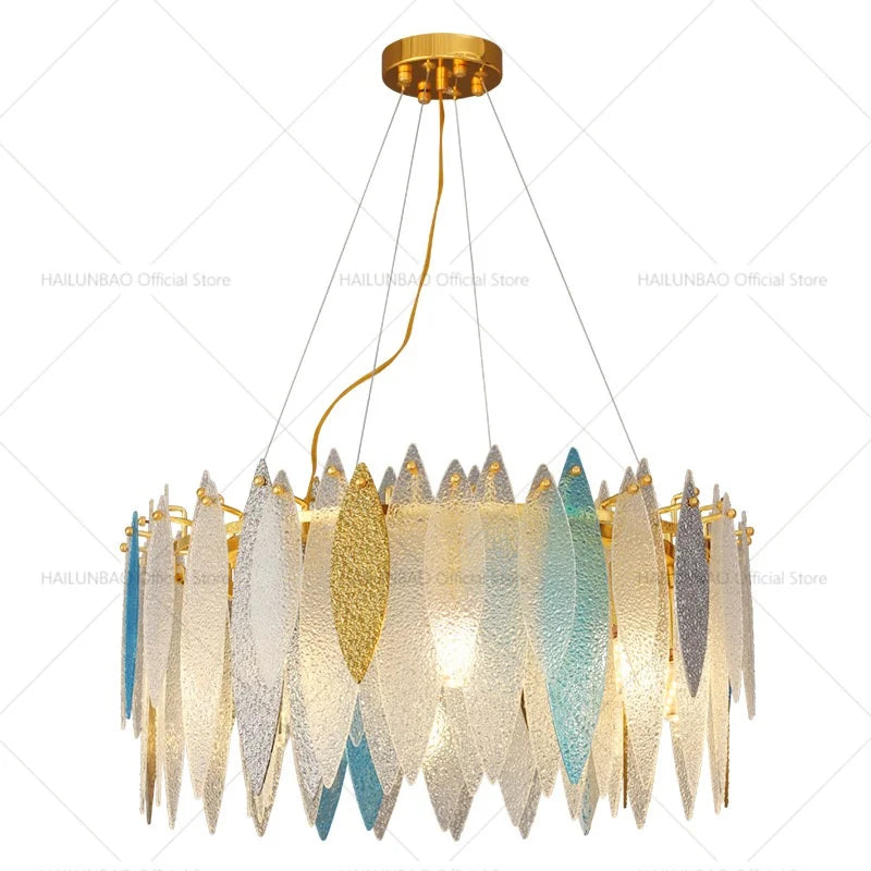 DecorBites™ Glass Chandelier Light for Living Room, Bedroom, Dining: Luxury Art Designer Lighting