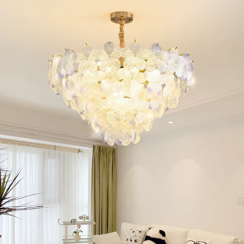 DecorBites™ Glass Flower Princess Room LightLux Postmodern French Cream Wind Lamp