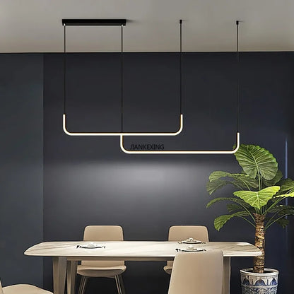 DecorBites™ LED Chandelier: Modern Black Gold Dimmable Lighting for Dining Room, Kitchen Table
