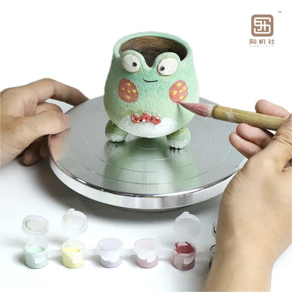 منصة دوارة من سبائك الألومنيوم من DecorBites™ لمنصة نحت الطين وعجلة الفخار الدوارة