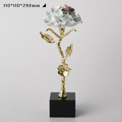 DecorBites™ Crystal Rose Decor, Light Luxury Gifts, TV & Wine Cabinet Decor, Office Ornaments.