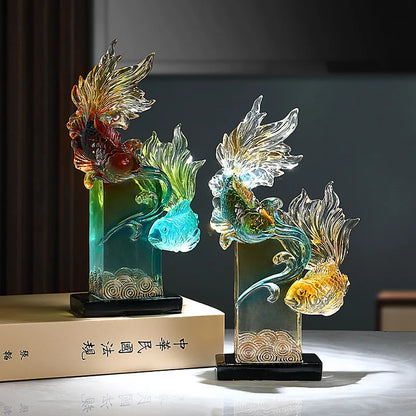 DecorBites™ Gradient Goldfish Resin Sculpture - Home Decoration