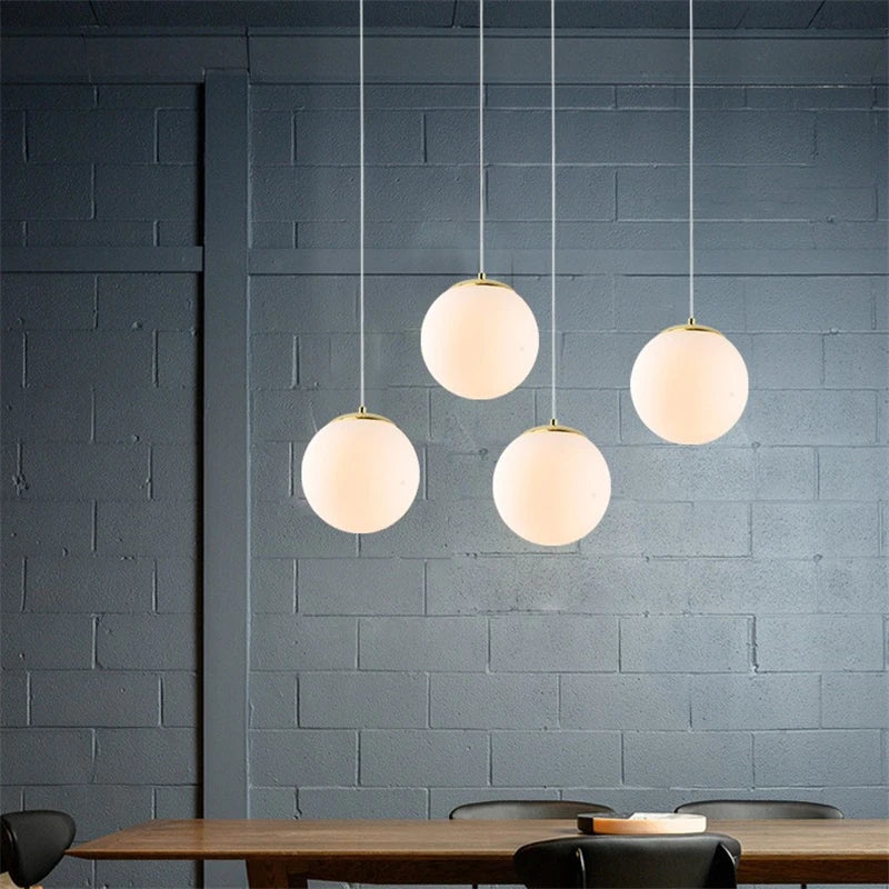 DecorBites™ Glass Ball Pendant Lights - Nordic Minimalist Chandelier for Living Room & Bedroom