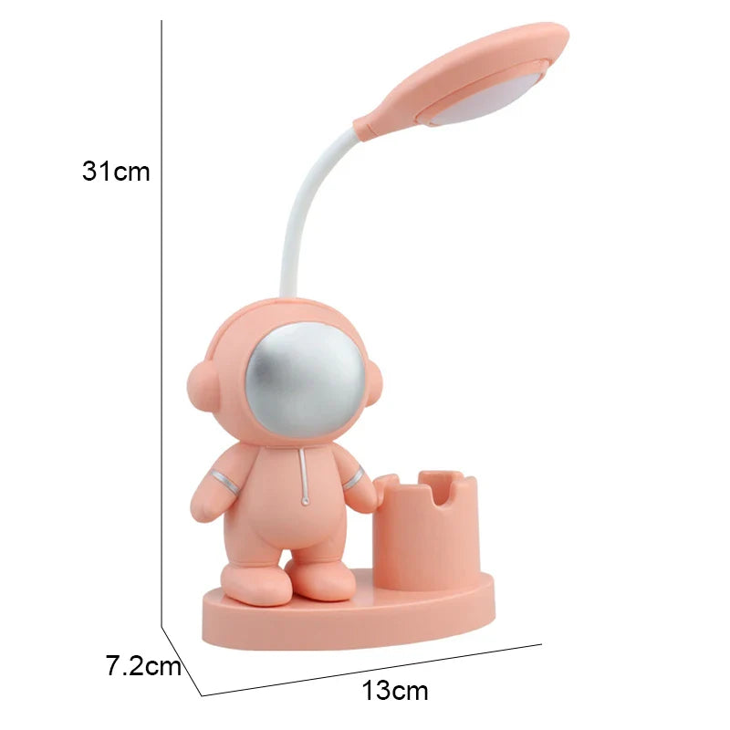 DecorBites™ Astronaut Study Desk Lamp with Pencil Sharpener - Cute, Flexible & Color Adjustable