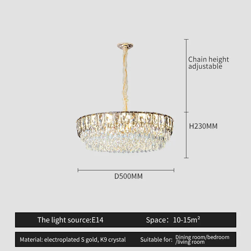 DecorBites™ Crystal Chandelier: Modern Luxury Lighting for Home, Hotel, Restaurant