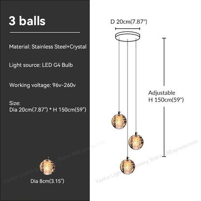 DecorBites™ Crystal Bubble Ball Pendant Light for Home Decor and Hospitality Spaces