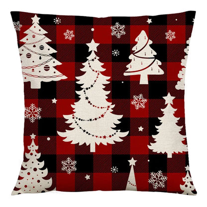 DecorBites™ Christmas Linen Cushion Cover 45x45cm Sofa Home Party Decor