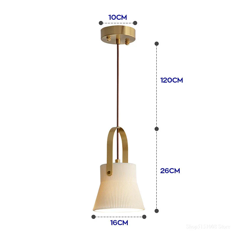 DecorBites™ Japanese Ceramics Bedside Chandelier | Designer Bedroom Lamp for Home Decor