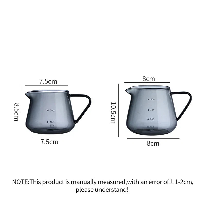 DecorBites™ Glass Coffee Pot Server 400/600ML - Reusable Coffee Carafe for Milk, Juice, Tea
