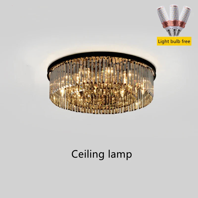 DecorBites™ Dual Purpose Crystal Chandelier Ceiling Lamp for Bedroom Living Room