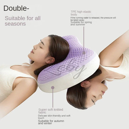 Decobites Summer Honeycomb Cooling Pillow with Soft Warm Side & Ice Silk Pillowcase