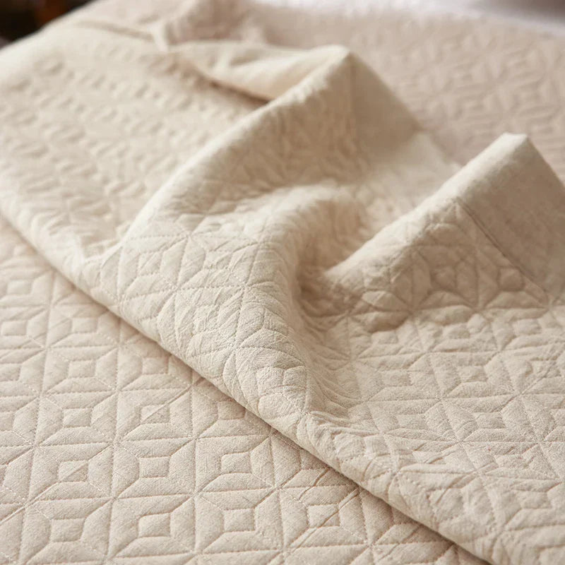 Decobites Lyocell Linen Quilted Bedspread - Thin Summer Quilt Blanket